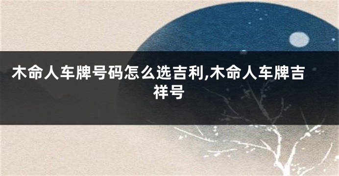 木命人车牌号码怎么选吉利,木命人车牌吉祥号