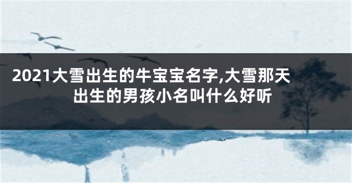 2021大雪出生的牛宝宝名字,大雪那天出生的男孩小名叫什么好听