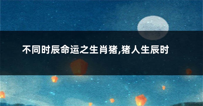 不同时辰命运之生肖猪,猪人生辰时