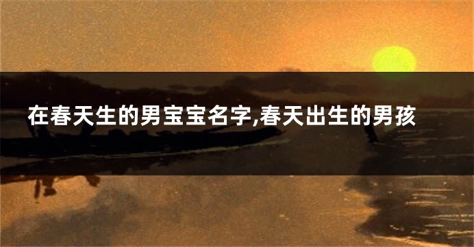 在春天生的男宝宝名字,春天出生的男孩