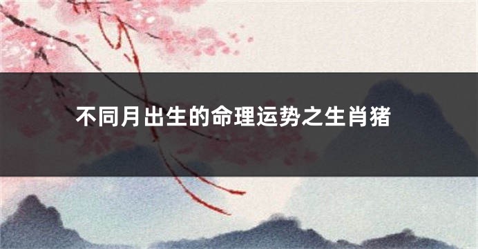 不同月出生的命理运势之生肖猪