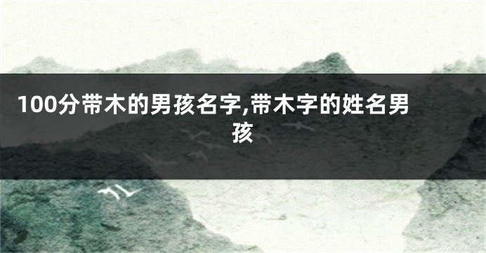 100分带木的男孩名字,带木字的姓名男孩