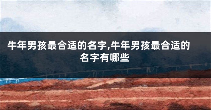 牛年男孩最合适的名字,牛年男孩最合适的名字有哪些
