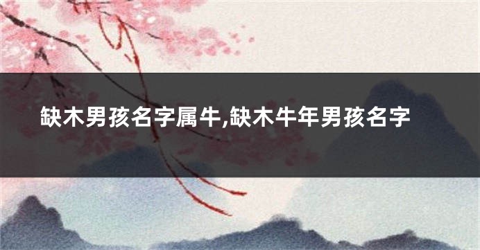 缺木男孩名字属牛,缺木牛年男孩名字