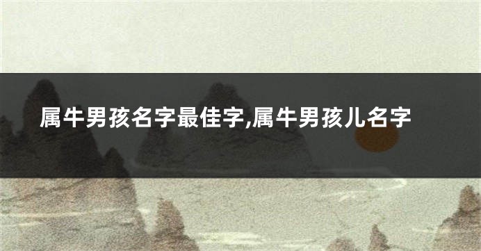属牛男孩名字最佳字,属牛男孩儿名字