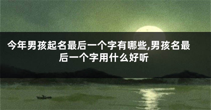 今年男孩起名最后一个字有哪些,男孩名最后一个字用什么好听
