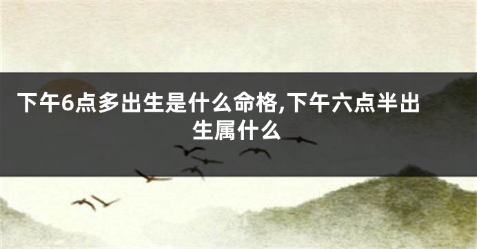 下午6点多出生是什么命格,下午六点半出生属什么