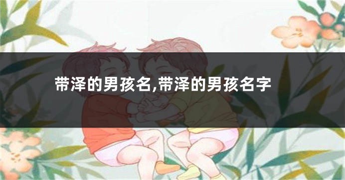 带泽的男孩名,带泽的男孩名字