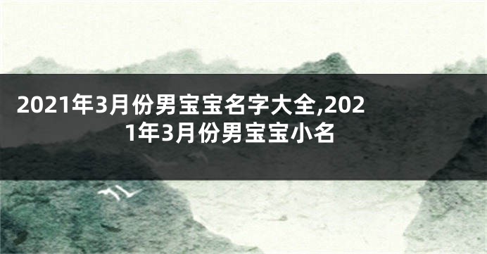 2021年3月份男宝宝名字大全,2021年3月份男宝宝小名