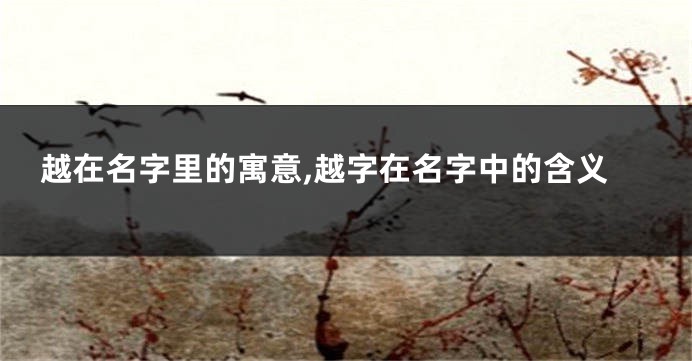 越在名字里的寓意,越字在名字中的含义