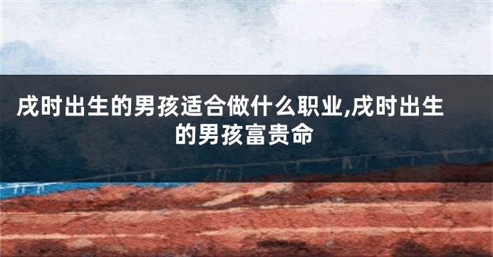 戌时出生的男孩适合做什么职业,戌时出生的男孩富贵命