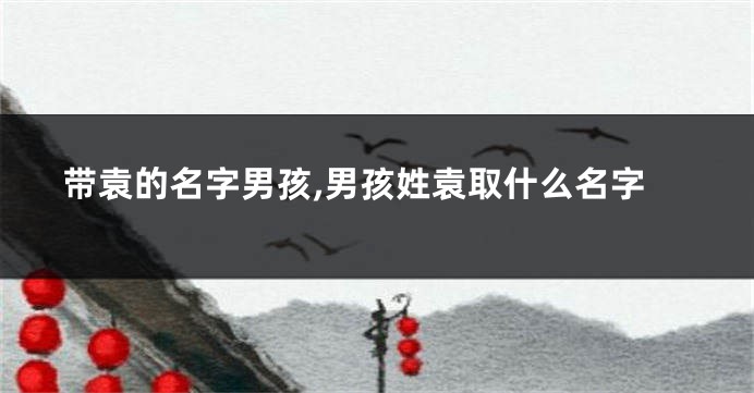 带袁的名字男孩,男孩姓袁取什么名字