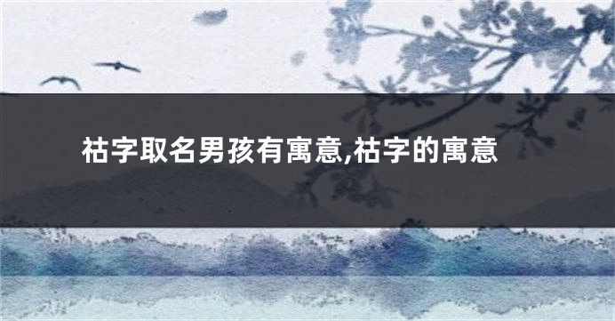 祜字取名男孩有寓意,祜字的寓意