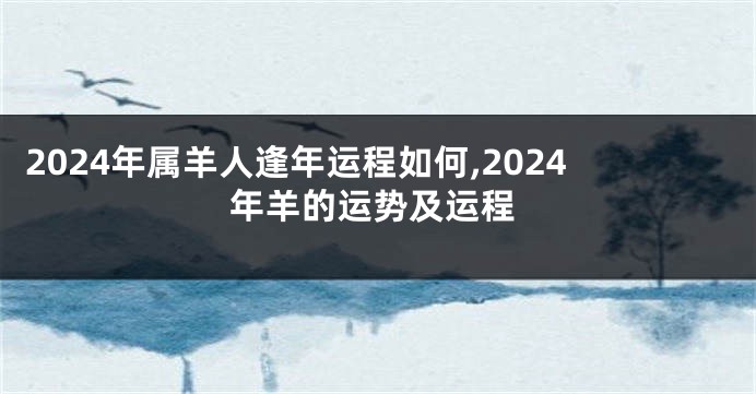 2024年属羊人逢年运程如何,2024年羊的运势及运程