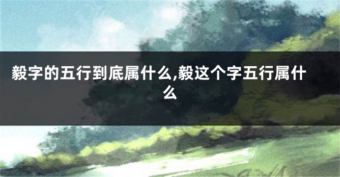 毅字的五行到底属什么,毅这个字五行属什么