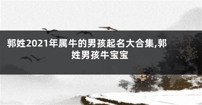 郭姓2021年属牛的男孩起名大合集,郭姓男孩牛宝宝