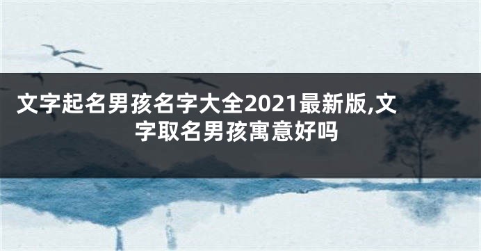 文字起名男孩名字大全2021最新版,文字取名男孩寓意好吗