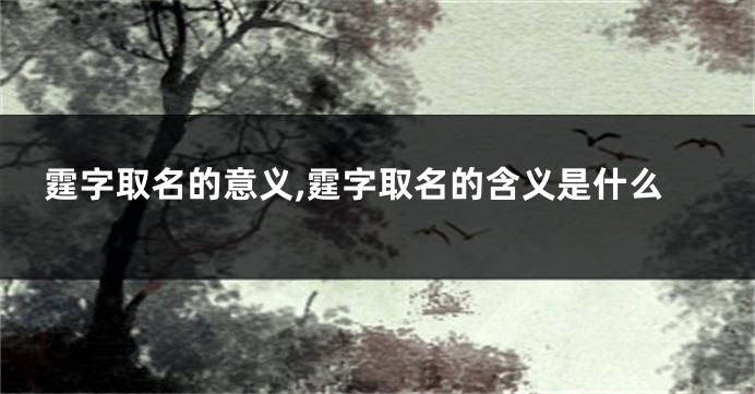 霆字取名的意义,霆字取名的含义是什么