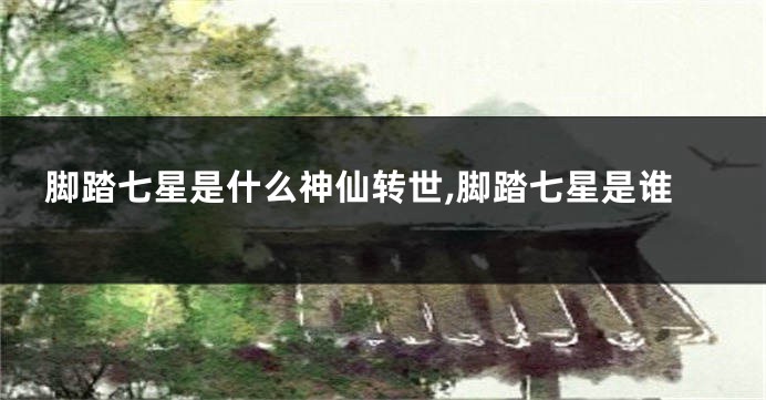 脚踏七星是什么神仙转世,脚踏七星是谁