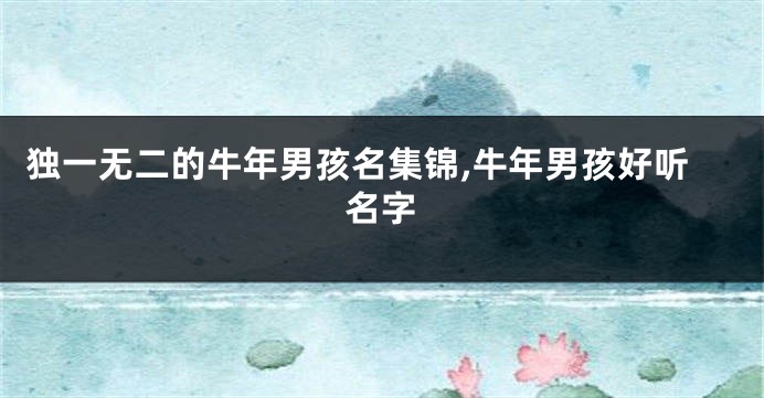 独一无二的牛年男孩名集锦,牛年男孩好听名字