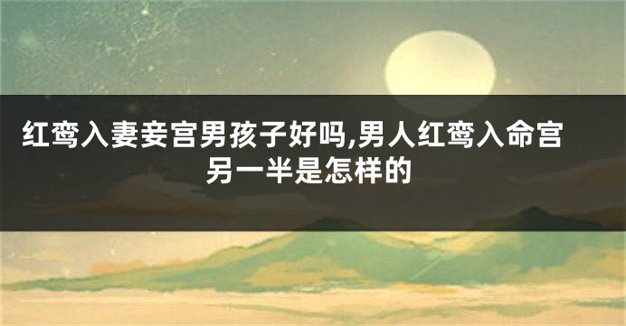 红鸾入妻妾宫男孩子好吗,男人红鸾入命宫另一半是怎样的