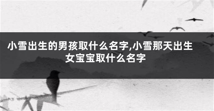 小雪出生的男孩取什么名字,小雪那天出生女宝宝取什么名字