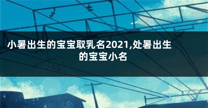 小暑出生的宝宝取乳名2021,处暑出生的宝宝小名
