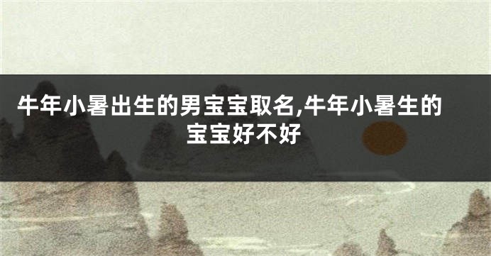 牛年小暑出生的男宝宝取名,牛年小暑生的宝宝好不好