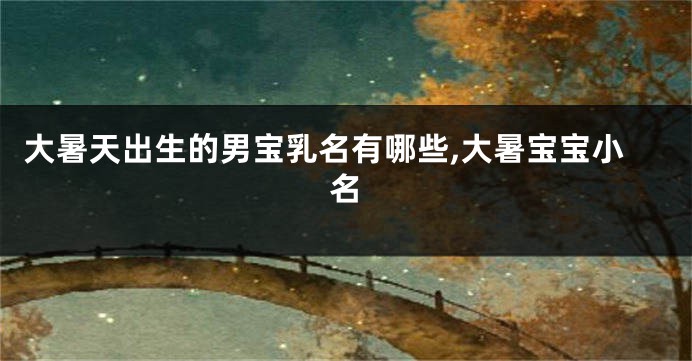 大暑天出生的男宝乳名有哪些,大暑宝宝小名