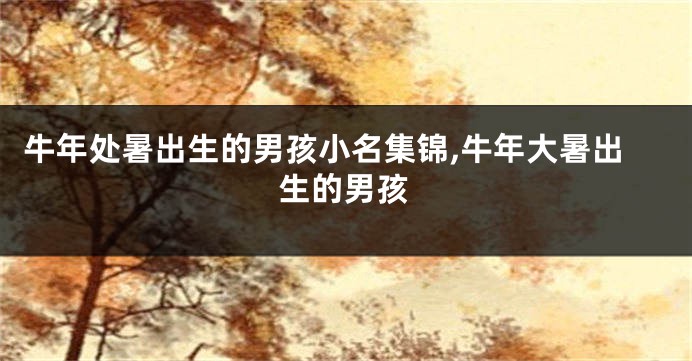 牛年处暑出生的男孩小名集锦,牛年大暑出生的男孩
