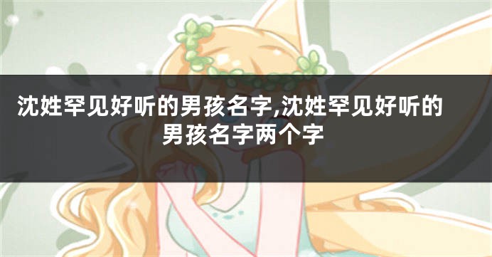 沈姓罕见好听的男孩名字,沈姓罕见好听的男孩名字两个字