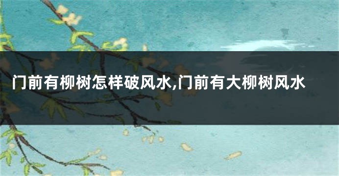 门前有柳树怎样破风水,门前有大柳树风水