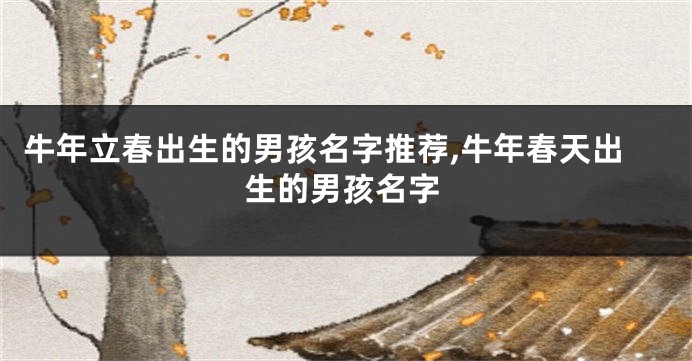 牛年立春出生的男孩名字推荐,牛年春天出生的男孩名字