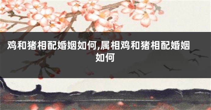 鸡和猪相配婚姻如何,属相鸡和猪相配婚姻如何