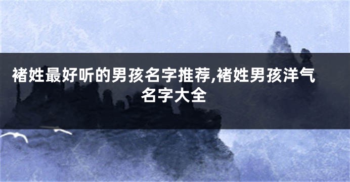 褚姓最好听的男孩名字推荐,褚姓男孩洋气名字大全