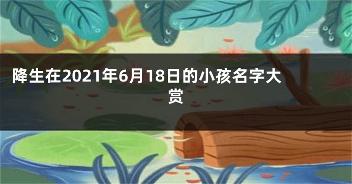 降生在2021年6月18日的小孩名字大赏