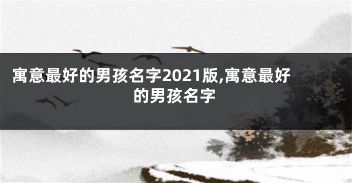 寓意最好的男孩名字2021版,寓意最好的男孩名字