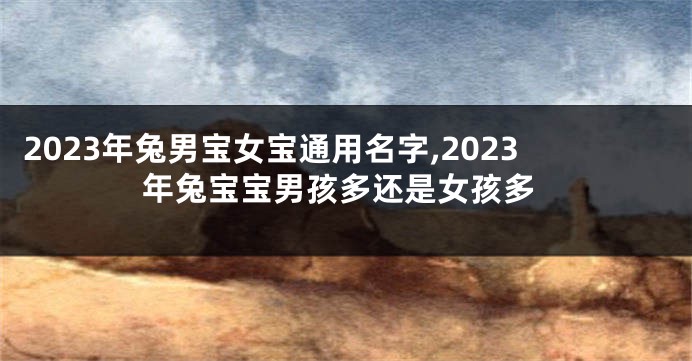 2023年兔男宝女宝通用名字,2023年兔宝宝男孩多还是女孩多