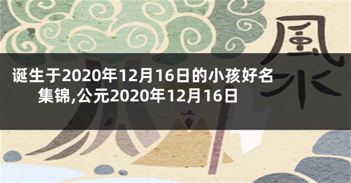 诞生于2020年12月16日的小孩好名集锦,公元2020年12月16日