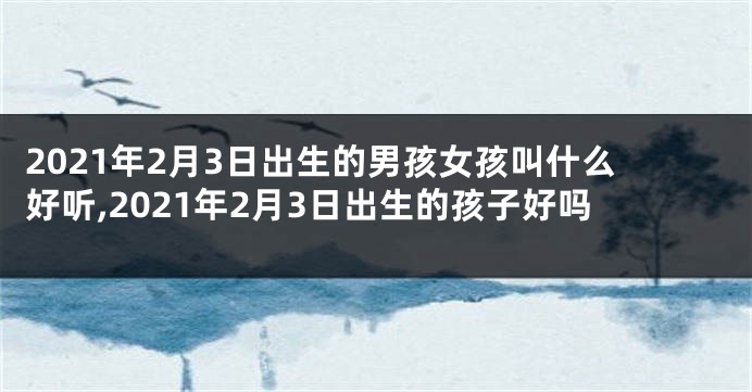 2021年2月3日出生的男孩女孩叫什么好听,2021年2月3日出生的孩子好吗