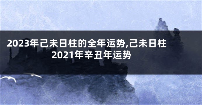 2023年己未日柱的全年运势,己未日柱2021年辛丑年运势
