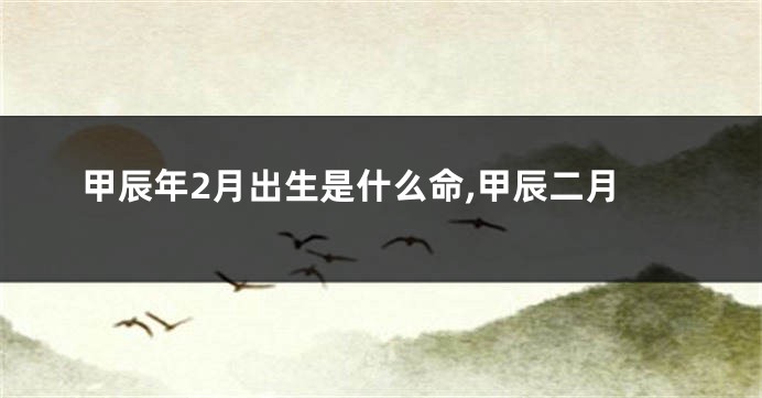 甲辰年2月出生是什么命,甲辰二月