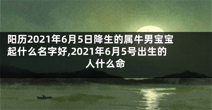 阳历2021年6月5日降生的属牛男宝宝起什么名字好,2021年6月5号出生的人什么命