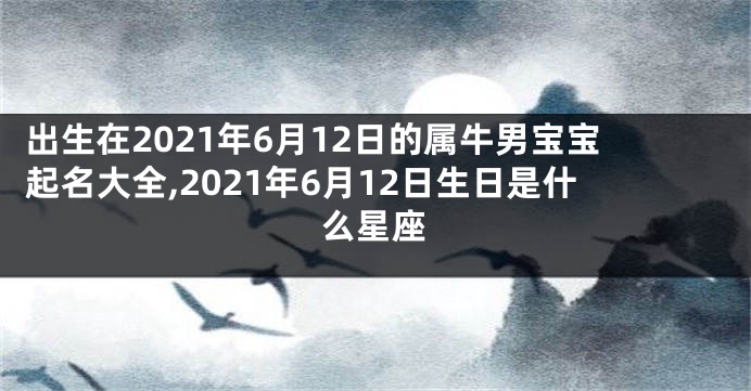 出生在2021年6月12日的属牛男宝宝起名大全,2021年6月12日生日是什么星座