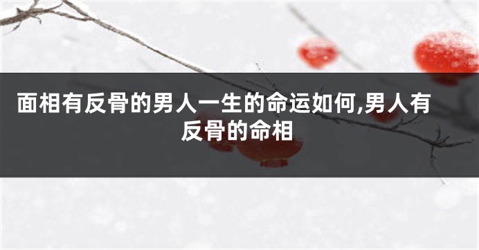 面相有反骨的男人一生的命运如何,男人有反骨的命相