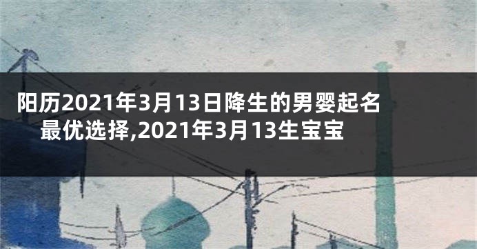 阳历2021年3月13日降生的男婴起名最优选择,2021年3月13生宝宝