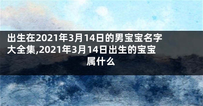 出生在2021年3月14日的男宝宝名字大全集,2021年3月14日出生的宝宝属什么