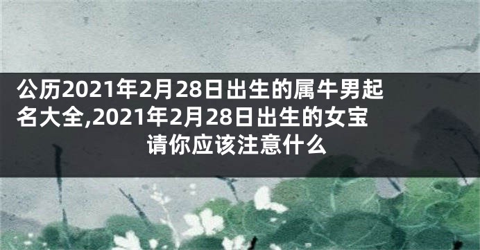 公历2021年2月28日出生的属牛男起名大全,2021年2月28日出生的女宝请你应该注意什么