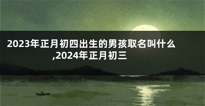 2023年正月初四出生的男孩取名叫什么,2024年正月初三