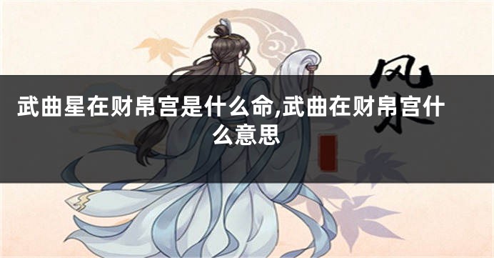 武曲星在财帛宫是什么命,武曲在财帛宫什么意思
